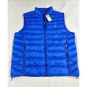 Polo Ralph Lauren Packable Full Zip Puffer Lightweight Vest Blue Size XL